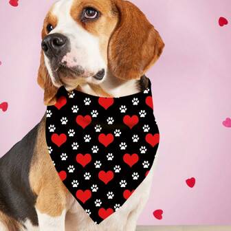 2024 New Valentine's Day Pet Triangle Scarf