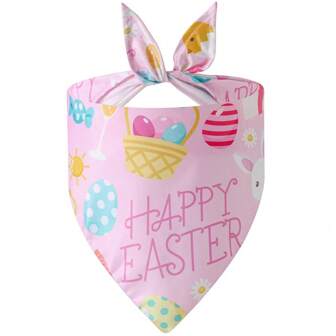 Easter Polyester Pet Drool Bib For Cats And Dogs, Suitable For Creating Holiday Atmosphere