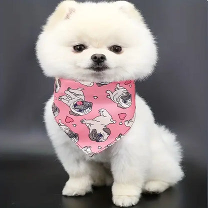 Cute Pattern Pet Saliva Towel Bandana Scarf Collar Adjustable Pet Neckerchief