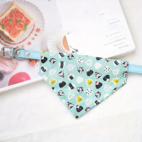 Dog Collar, Cat Collar, Pet Triangle Towel Adjustable Dog Scarf With Collar, Suitable For Pets