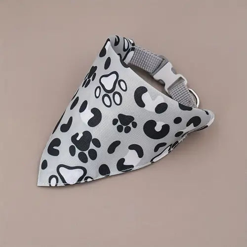 Cartoon Pattern Pet Dog Bandana With Collar, Dog Saliva Towel, Suitable For Pets