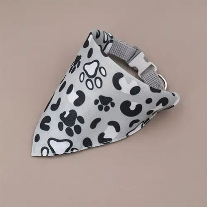 Cartoon Pattern Pet Dog Bandana With Collar, Dog Saliva Towel, Suitable For Pets